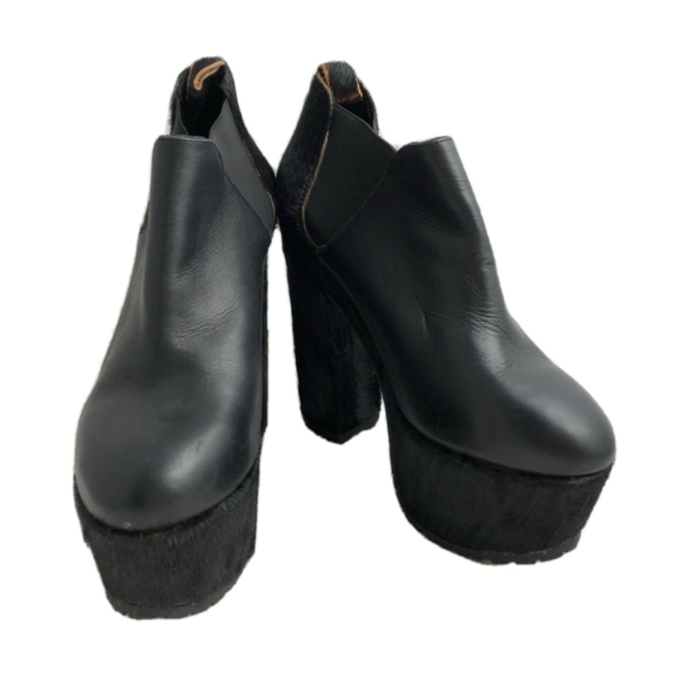 TBA To Be Announced 8M Black Platform Ankle Boots